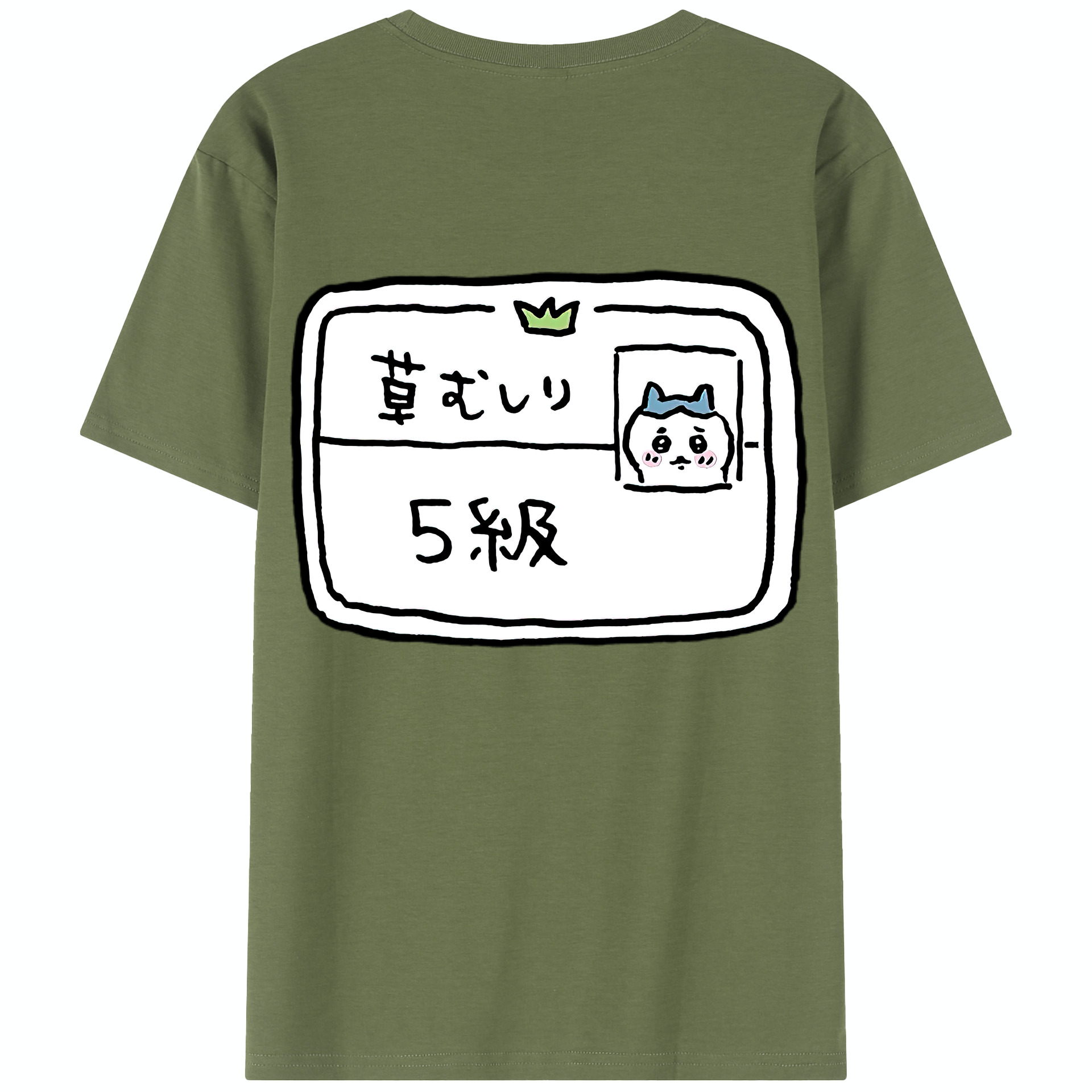 （画像用） ちいかわ ハチワレ Chii-kawa hachiware 綿100％半袖Tシャツ（背面プリント）